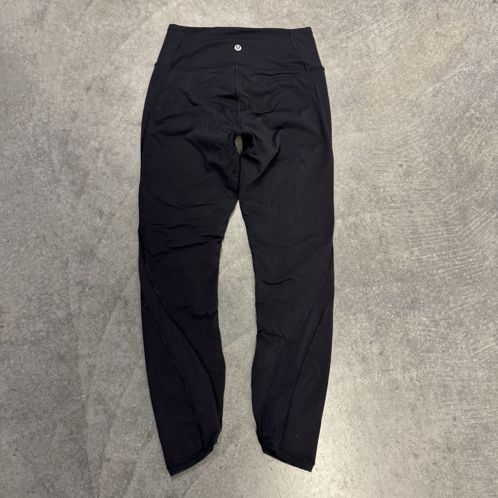Women's Lululemon Leggings Black Mid Rise  Athletic Yoga Pants Sz 6